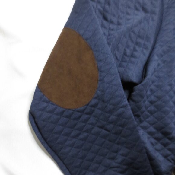 NWT CREMIEUX mens SWEATSHIRT quilted NAVY tan SWEATER blue CLASSIC SIZE XXL - Picture 2 of 10